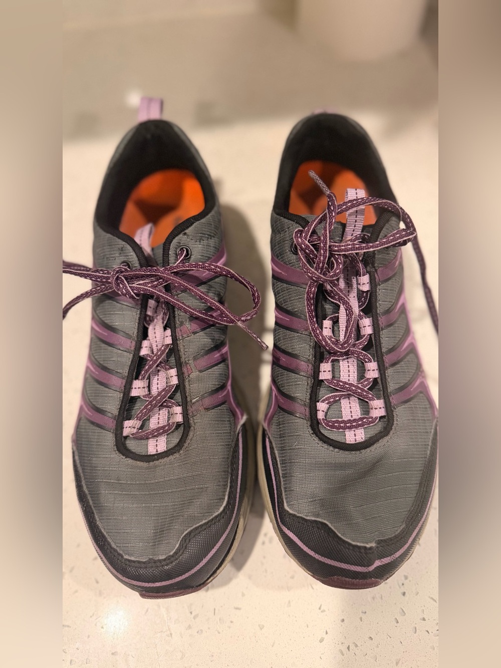 Merrell Gray and Purple Women's Lace-Up Athletic Sneakers